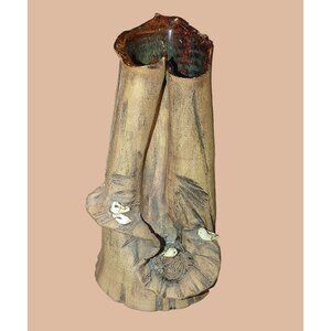 Rumsey Vase Pottery Birds Tree Trunk Art Nature 8 inches by 4 inches